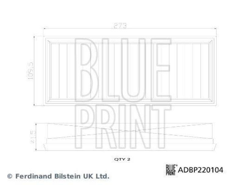 BLUE PRINT ADBP220104 Luftfiltersatz für Mercedes-Benz PKW