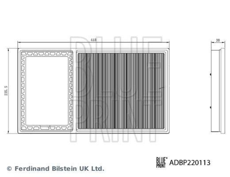 BLUE PRINT ADBP220113 Luftfilter für MG