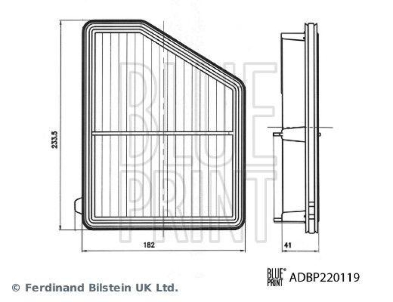 BLUE PRINT ADBP220119 Luftfilter für HONDA