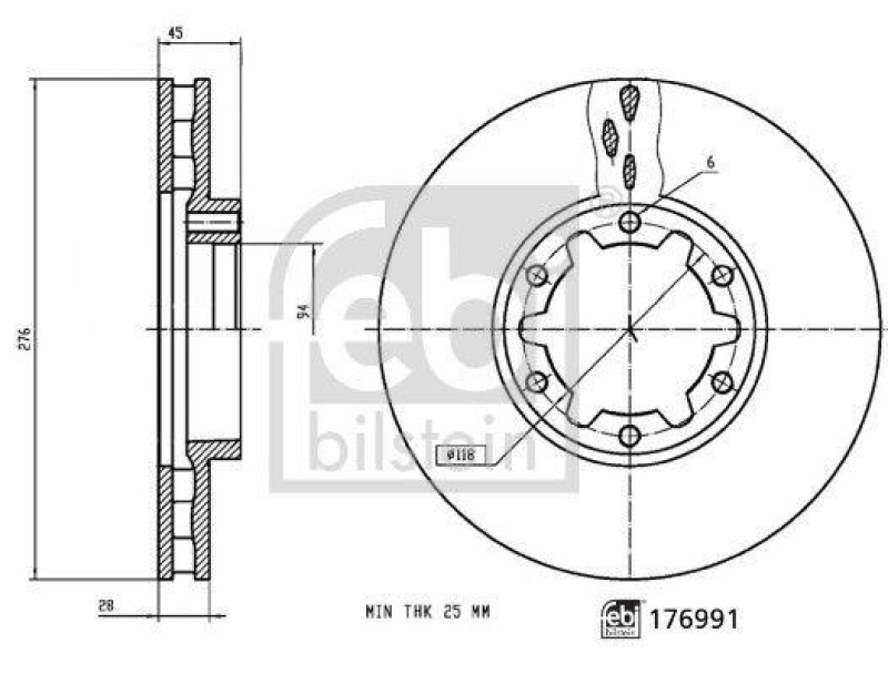 FEBI BILSTEIN 176991 Bremsscheibe f&uuml;r NISSAN