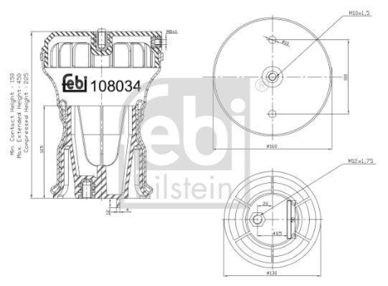 FEBI BILSTEIN 108034 Luftfederbalg mit Kunststoffkolben f&uuml;r IVECO (LCV)