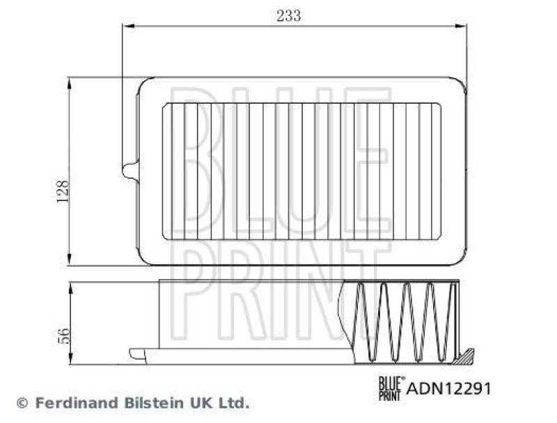 BLUE PRINT ADN12291 Luftfilter f&uuml;r NISSAN