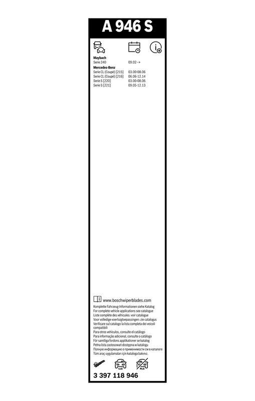 B-Ware BOSCH 3 397 118 946 Wischblatt A946S Aerotwin Scheibenwischer 680/680 mm