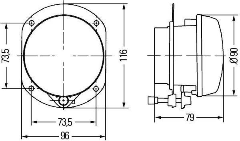 HELLA 1N0 008 582-011 Nebelscheinwerfer 90mm Halogen