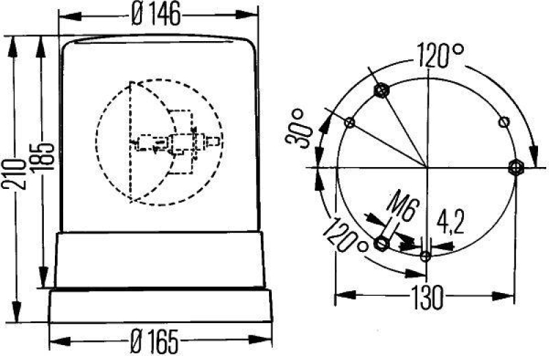 HELLA 2RL 004 958-101 Rundumleuchte Kennleuchte 700 Halogen