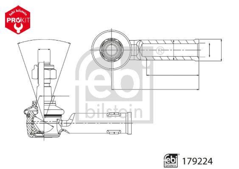FEBI BILSTEIN 179224 Winkelgelenk mit Sicherungsmutter f&uuml;r DAF