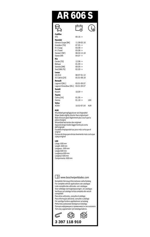 B-Ware BOSCH 3 397 118 910 Wischblatt AR606S Aerotwin Retrofit Scheibenwischer 600/500 mm
