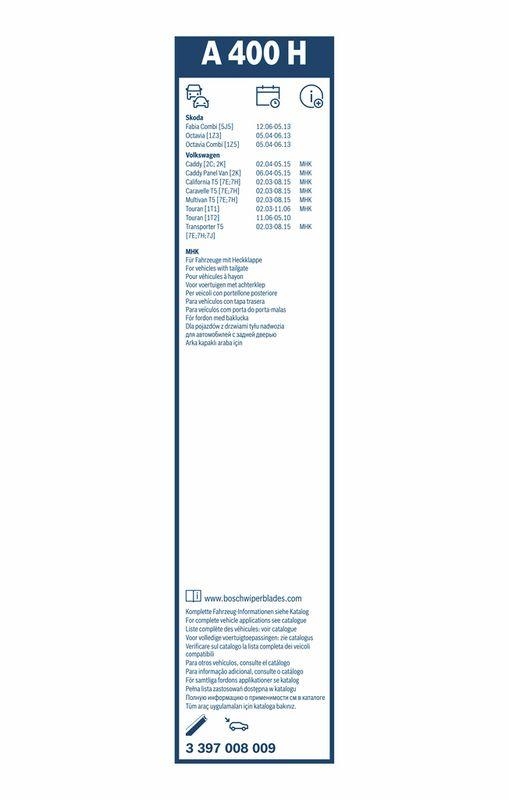 B-Ware BOSCH 3 397 008 009 Wischblatt A400H Aerotwin Scheibenwischer 400 mm hinten