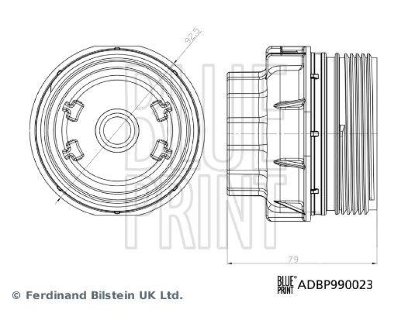 BLUE PRINT ADBP990023 &Ouml;lfilterdeckel f&uuml;r TOYOTA