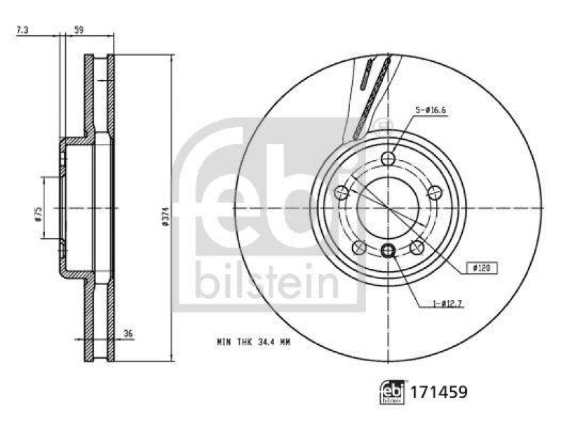 FEBI BILSTEIN 171459 Bremsscheibe f&uuml;r BMW