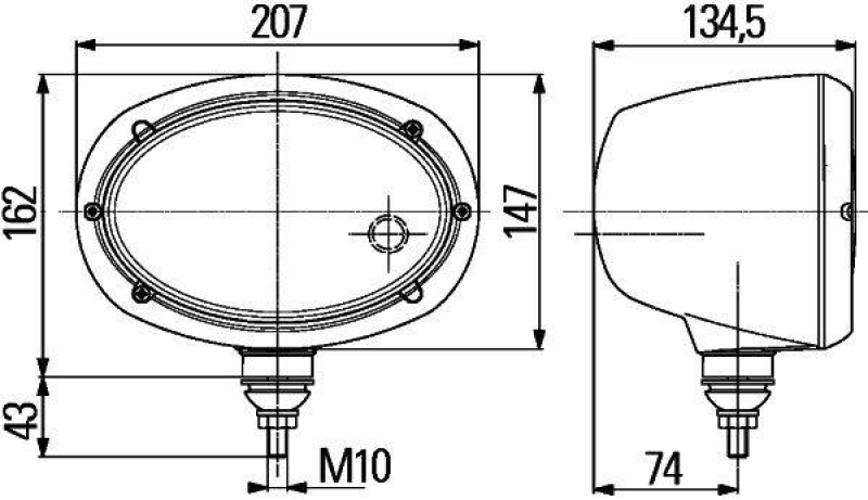 HELLA 1AB 996 157-151 Heckscheinwerfer Oval 120 Halogen