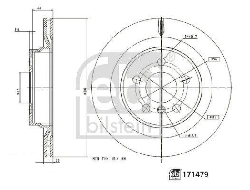 FEBI BILSTEIN 171479 Bremsscheibe f&uuml;r BMW