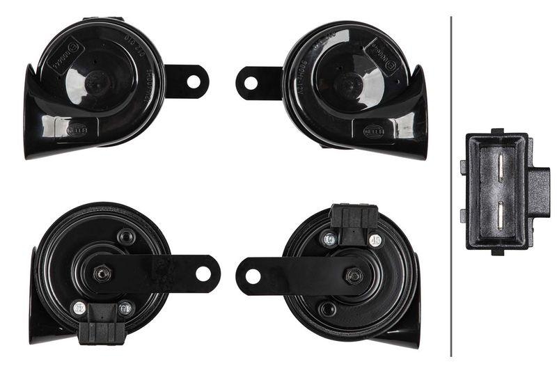 HELLA 3FH 012 010-031 Trompetenhorn TE26Set 12V 110dB A 400/500Hz 2-Klang