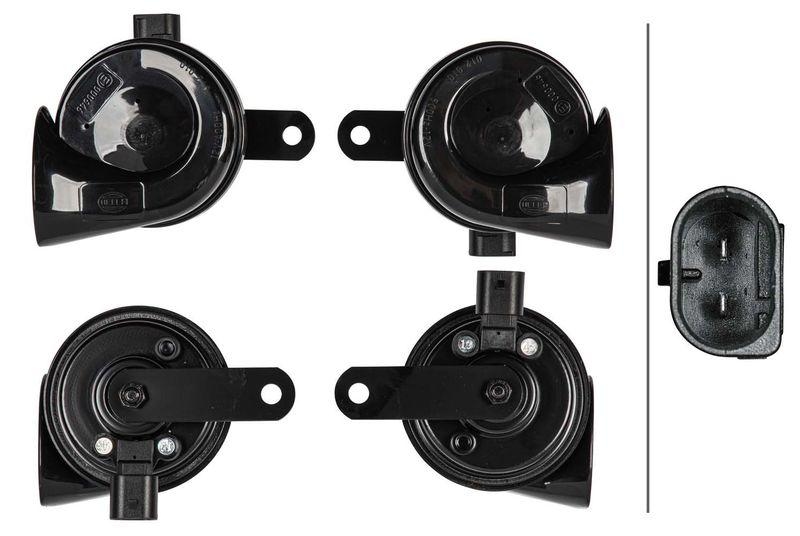 HELLA 3FH 012 010-041 Trompetenhorn TE26Set 12V 110dB A 400/500Hz 2-Klang