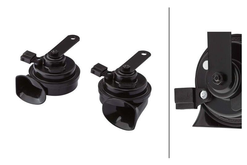 HELLA 3FH 012 010-111 Trompetenhorn TE26Set 12V 110dB A 400/500Hz 2-Klang