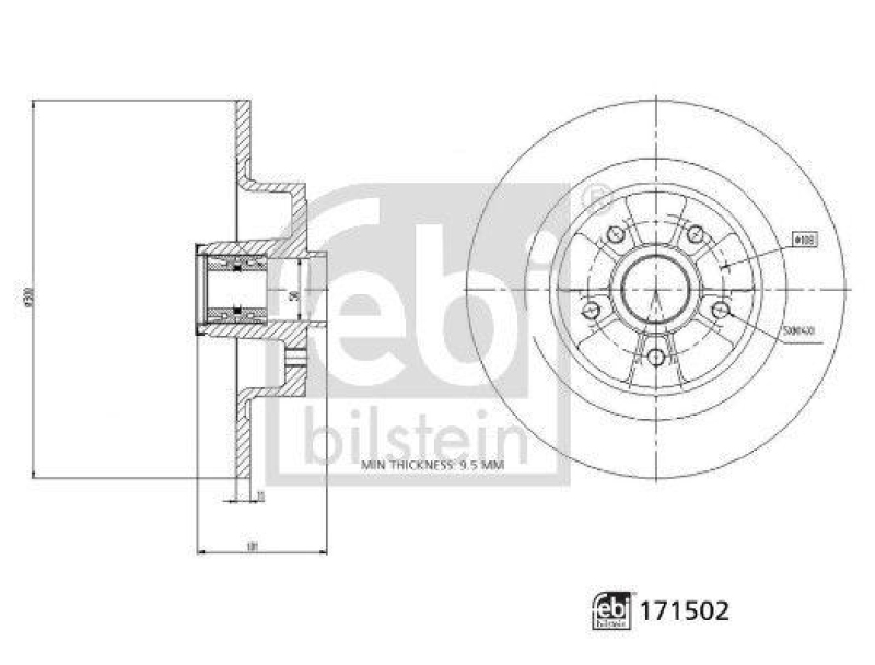 FEBI BILSTEIN 171502 Bremsscheibe f&uuml;r Renault