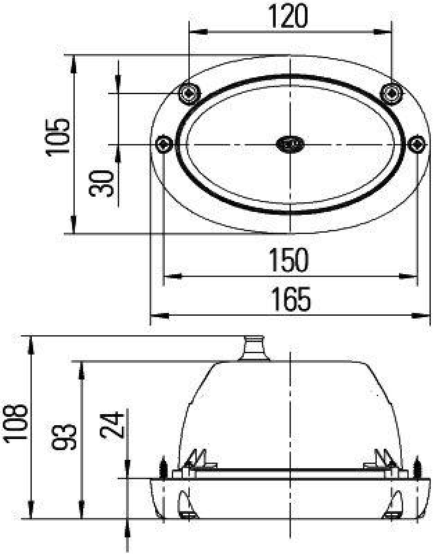 HELLA 1BA 996 261-021 Heckscheinwerfer Oval 100 Halogen