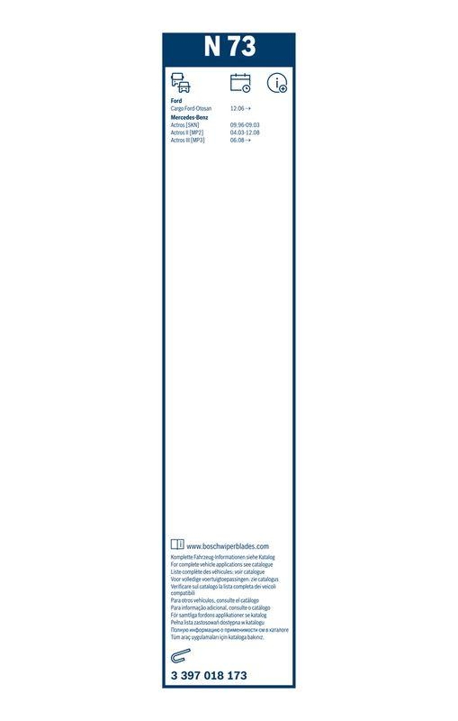 B-Ware BOSCH 3 397 018 173 Wischblatt N73 Twin Scheibenwischer 700 mm vorne