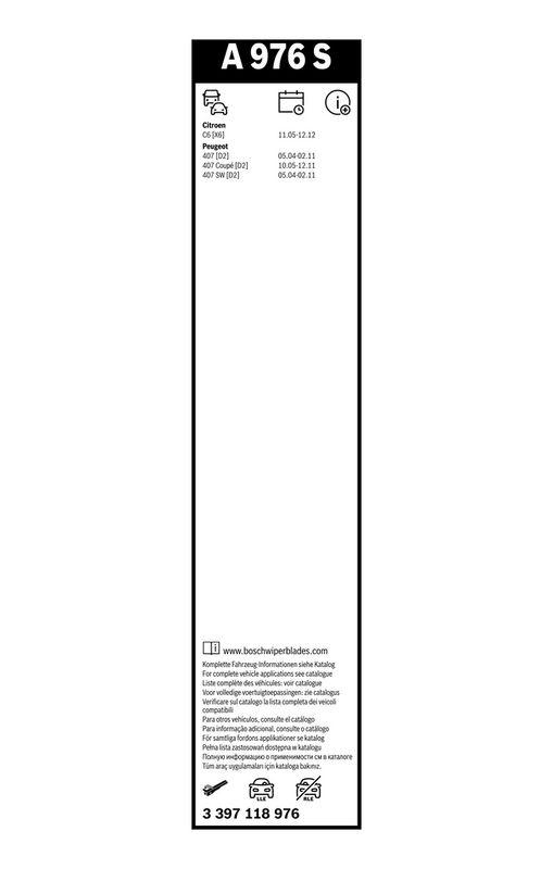 B-Ware BOSCH 3 397 118 976 Wischblatt A976S Aerotwin Scheibenwischer 700/700 mm vorne