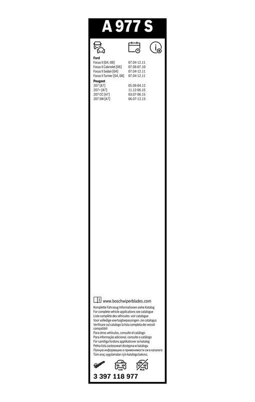 B-Ware BOSCH 3 397 118 977 Wischblatt A977S Aerotwin Scheibenwischer 650/425 mm vorne