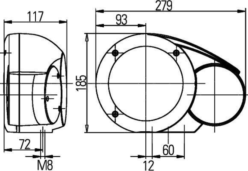 HELLA 1E3 996 160-001 Heckscheinwerfer Combi 133 Halogen