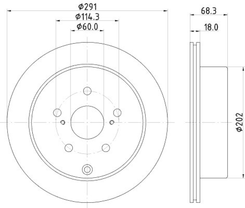 HELLA 8DD 355 105-421 Bremsscheibe für TOYOTA