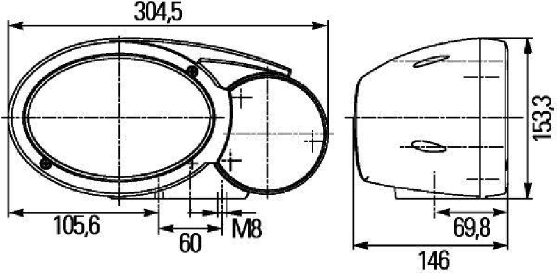 HELLA 1EB 996 167-041 Heckscheinwerfer Combi 120 Halogen