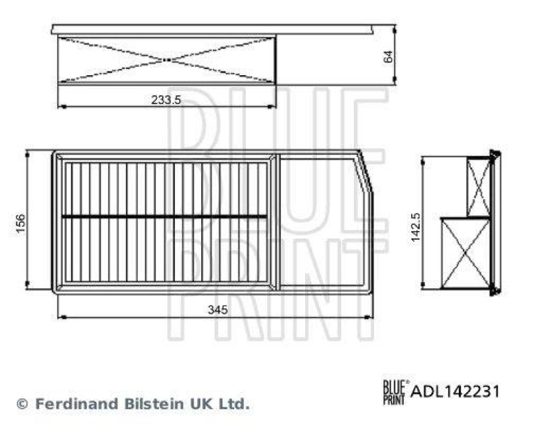 BLUE PRINT ADL142231 Luftfilter f&uuml;r Fiat PKW