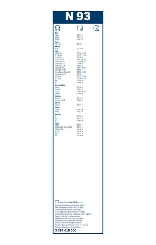 BOSCH 3 397 015 000 Wischblatt N93 Twin Scheibenwischer 900 mm