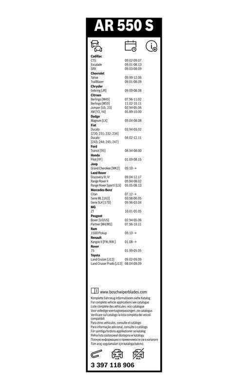 B-Ware BOSCH 3 397 118 906 Wischblatt AR550S Aerotwin Scheibenwischer 550/530 mm vorne