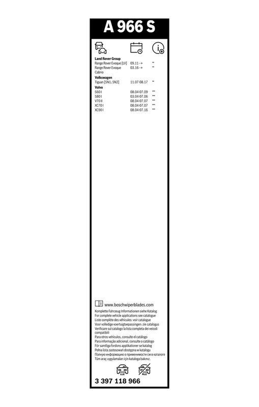 B-Ware BOSCH 3 397 118 966 Wischblatt A966S Aerotwin Scheibenwischer 600/530 mm vorne