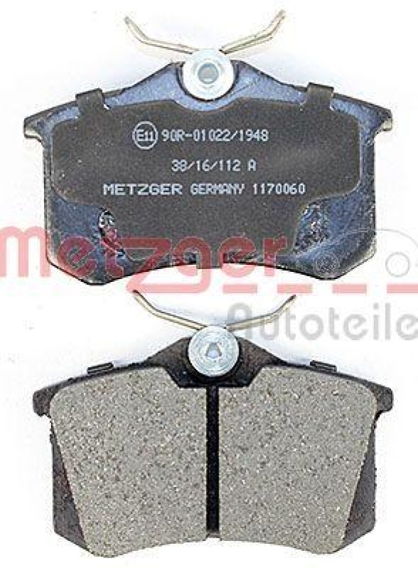METZGER 1170060 Bremsbelagsatz, Scheibenbremse WVA 20 961