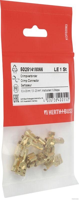 HERTH+BUSS 50251418066 Crimpverbinder 6,3 x 0,8, 1,5 - 2,5 mm², 10 Stk