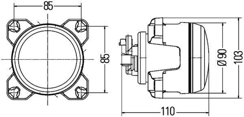 HELLA 1G0 996 163-087 Arbeitsscheinwerfer Modul 90 Halogen