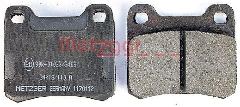 METZGER 1170112 Bremsbelagsatz, Scheibenbremse WVA 20 687