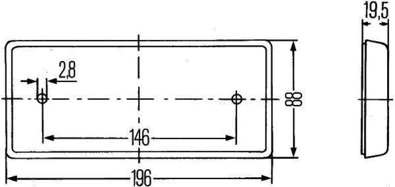 HELLA 8RA 003 734-101 Rückstrahler Rechteck