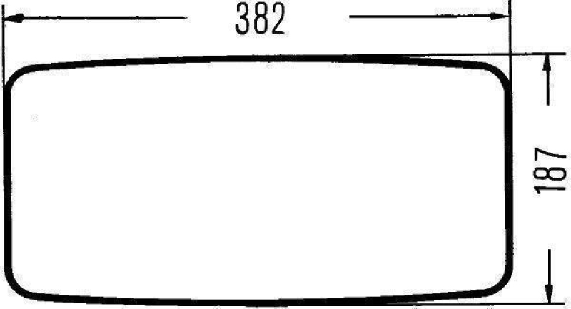 HELLA 8SB 003 290-001 Aussenspiegel, Fahrerhaus 382x187mm, schwarz, rechts/li
