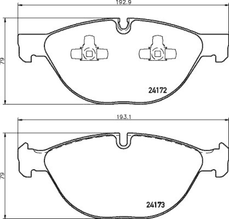 HELLA 8DB 355 012-661 Bremsbelagsatz, Scheibenbremsbelag f&uuml;r BMW