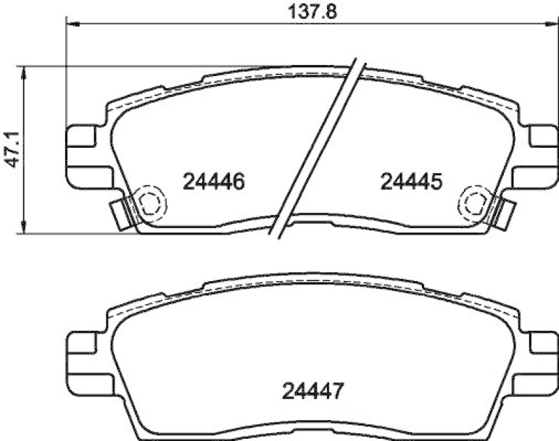HELLA 8DB 355 012-821 Bremsbelagsatz, Scheibenbremsbelag für CHEVROLET