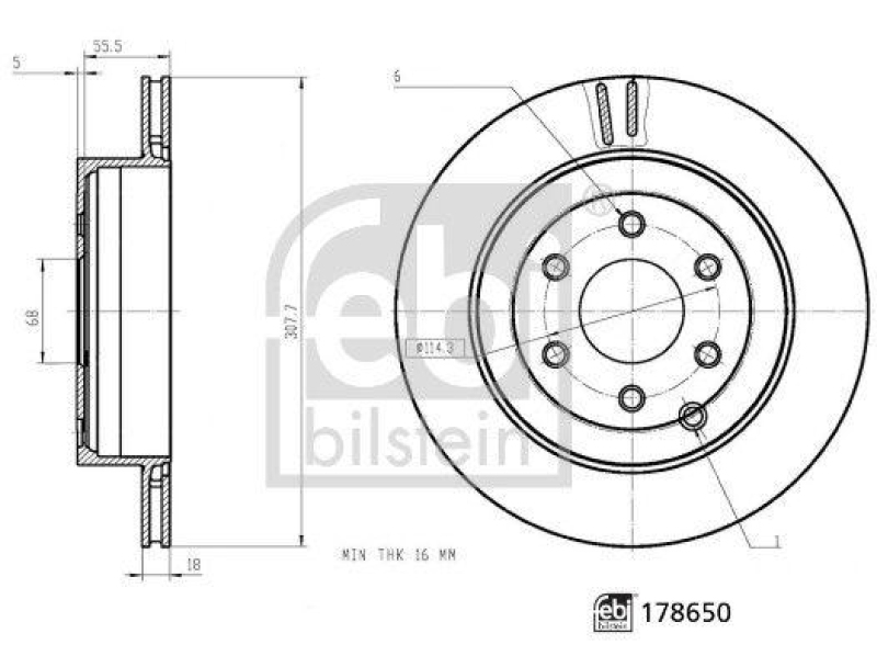 FEBI BILSTEIN 178650 Bremsscheibe f&uuml;r NISSAN