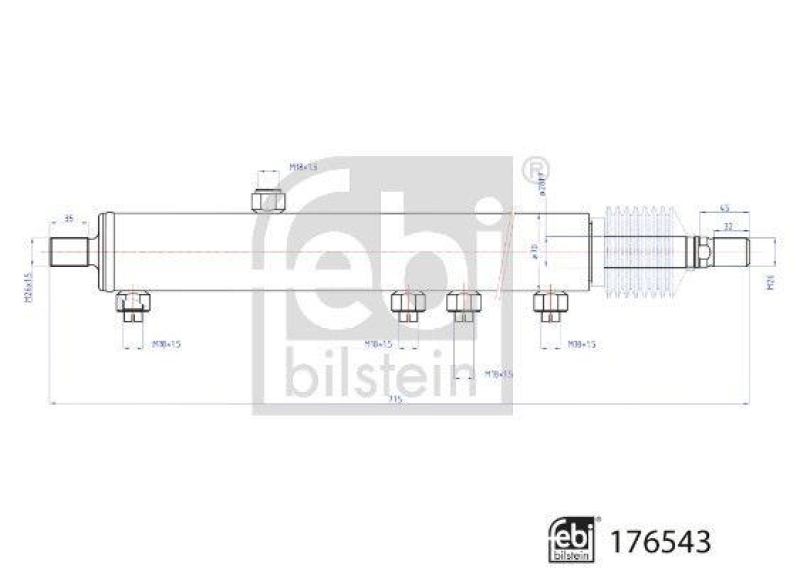 FEBI BILSTEIN 176543 Arbeitszylinder für Lenkung für Volvo