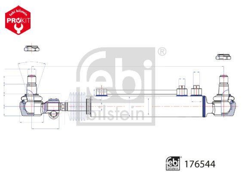 FEBI BILSTEIN 176544 Arbeitszylinder für Lenkung für M A N