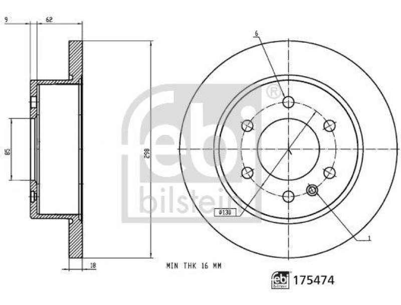 FEBI BILSTEIN 175474 Bremsscheibe f&uuml;r Mercedes-Benz