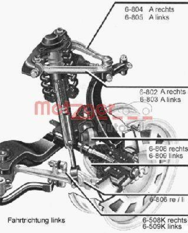 METZGER 58009512 Lenker, Radaufh&auml;ngung f&uuml;r AUDI/SEAT/SKODA/VW VA rechts hinten UNTEN