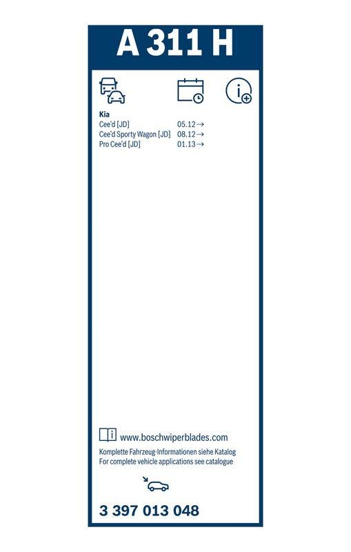 BOSCH 3 397 013 048 Wischblatt A311H Aerotwin Rear Scheibenwischer 300 mm