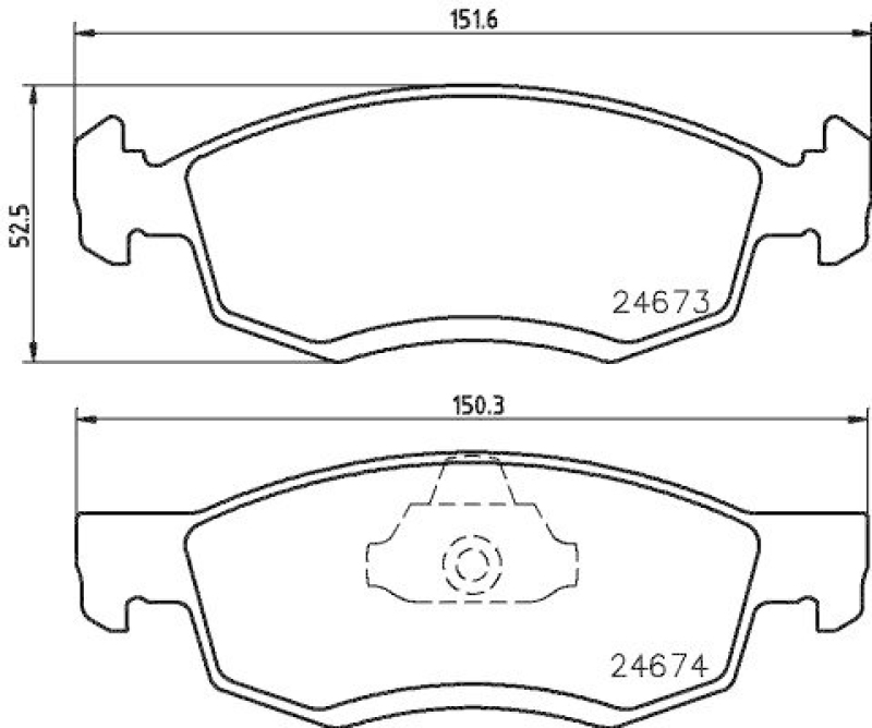 HELLA 8DB 355 013-951 Bremsbelagsatz, Scheibenbremsbelag f&uuml;r DACIA