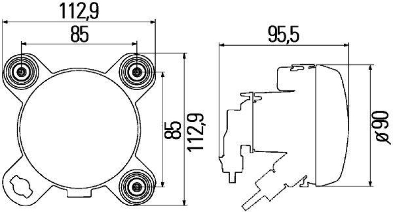 HELLA 1K0 247 043-001 Scheinwerfer Modul 90 Halogen