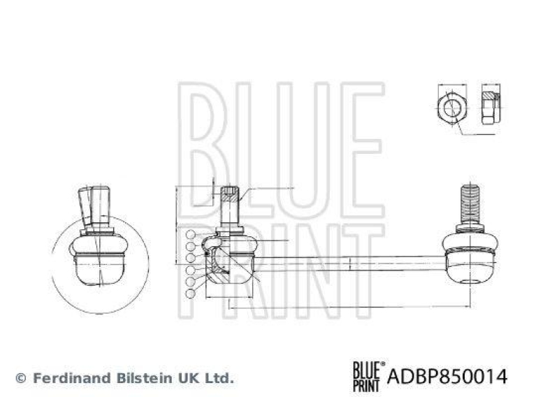 BLUE PRINT ADBP850014 Verbindungsstange mit Sicherungsmuttern f&uuml;r MITSUBISHI