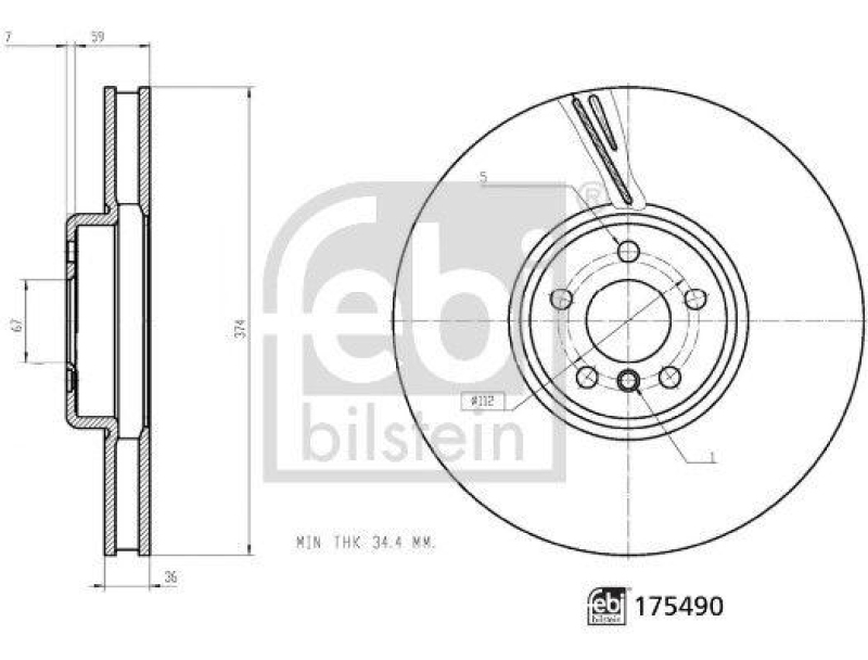 FEBI BILSTEIN 175490 Bremsscheibe f&uuml;r BMW