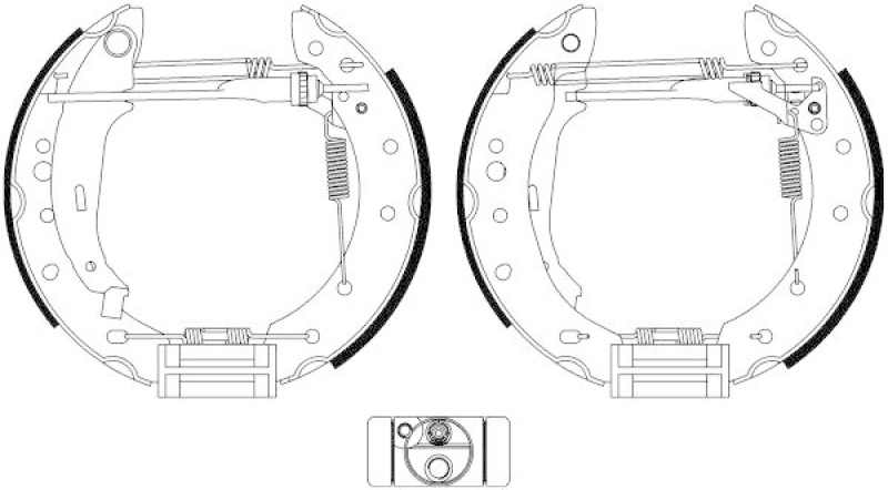 HELLA 8DB 355 022-901 Bremsbackensatz für RENAULT TWINGO II (CN0_)